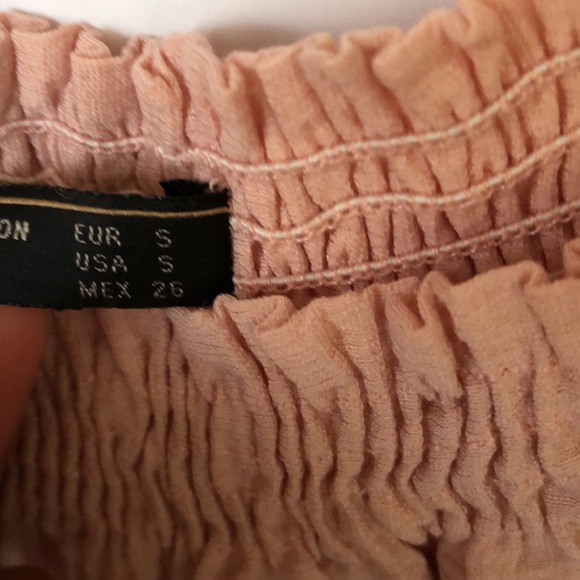 Zara Peach Blush Off the Shoulder Loose Fit Top Blouse Size S - Picture 4 of 4